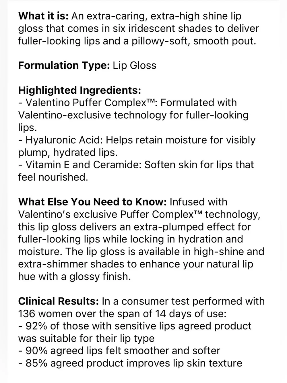 VALENTINO Puffer Complex Lip Plumper Gloss Color: O0R Dazzling Mermaid